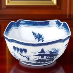 Blue Canton Oval Bowl