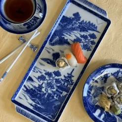 Blue Canton Sandwich Tray
