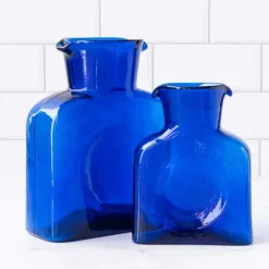 Cobalt Blue Water Bottle Blenko Glass - Mini or Large