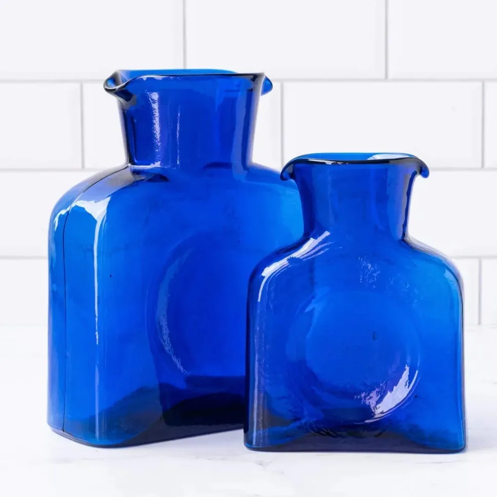 Cobalt Blue Water Bottle Blenko Glass - Mini or Large