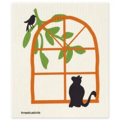 Eco-friendly Swedish Dishcloth - Cat and Bird