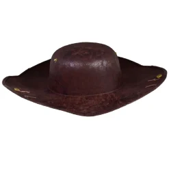 Faux Leather Brown Tri-cornered Hat
