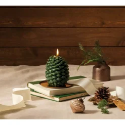 Frasier Fir Pinecone-Shaped Candle with Tray