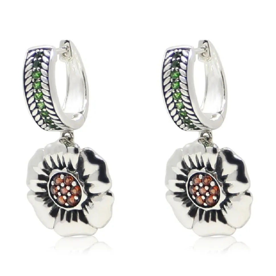 Front Parlor Garnet Sterling Silver Earrings
