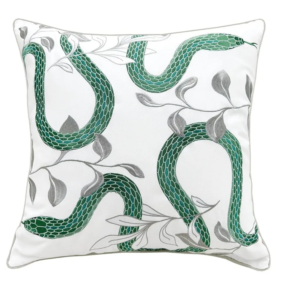 Garden Snake Indoor Outdoor Pillow