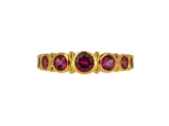Garnet Rhodolite Bezel Set Ring