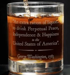 George Washington Quote Rocks Glass