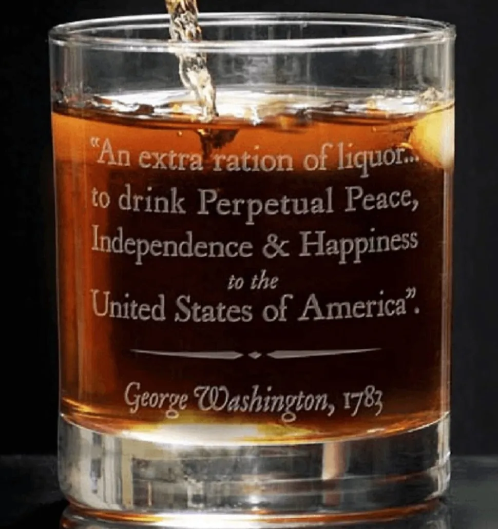 George Washington Quote Rocks Glass
