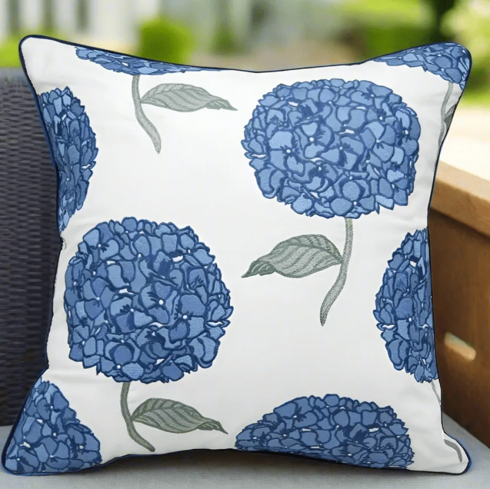 Hydrangea Coastal Indoor Outdoor Pillow