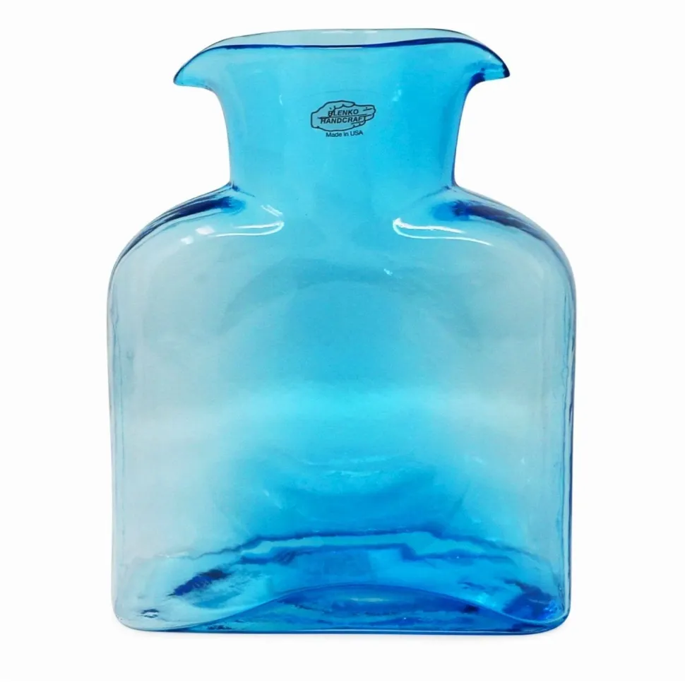 Ice Blue Water Bottle - Blenko - Large or Mini