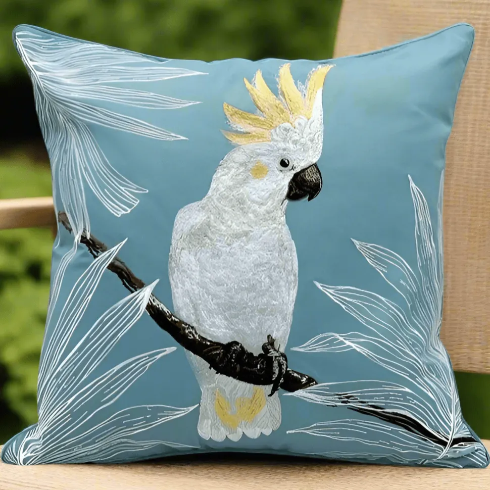 Indoor Outdoor Cockatoo Pillow