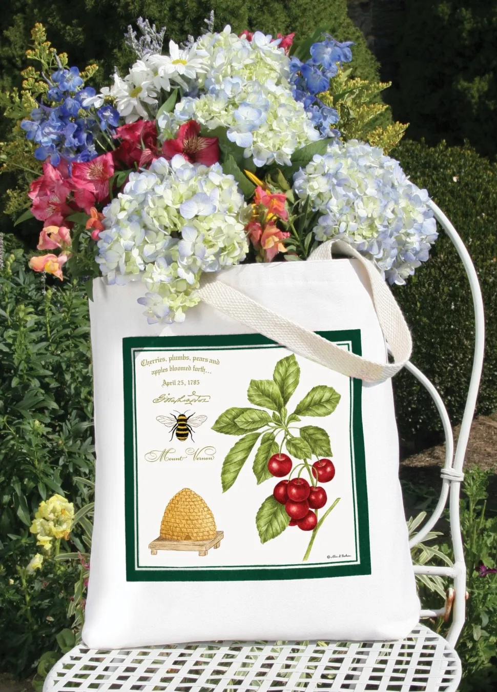 Mount Vernon Cherry Bee Skep Tote