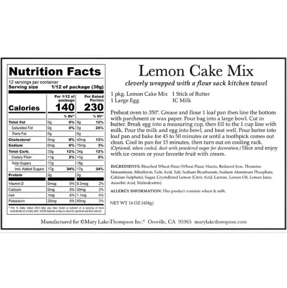 Mount Vernon Lemon Cake Mix