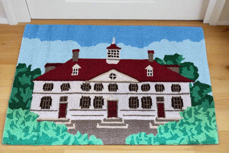 Mount Vernon Mansion Hooked Rug