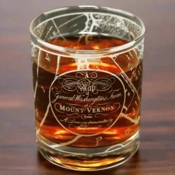 Mount Vernon Map Rocks Glass