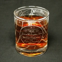 Mount Vernon Map Rocks Glass