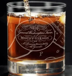 Mount Vernon Map Rocks Glass