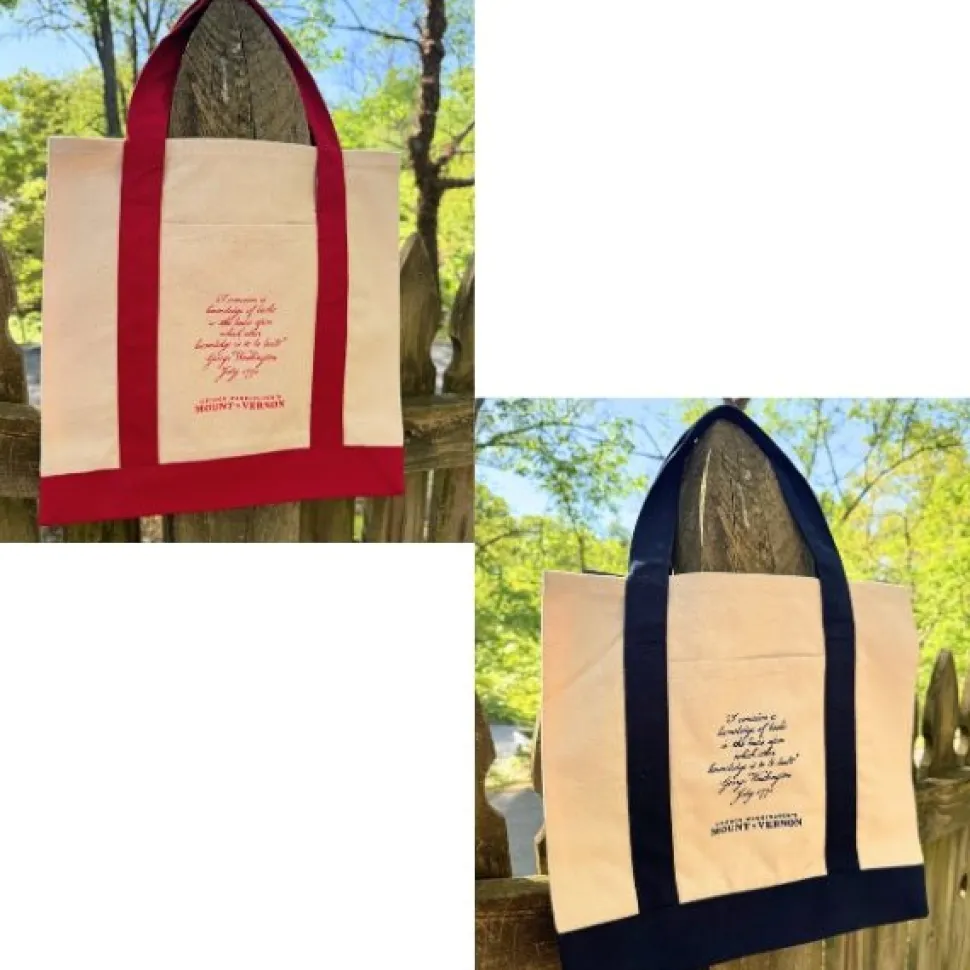 Navy Blue George Washington Book Tote - Navy or Red