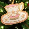 Pink & White Teacup Ornament St. Nicolas