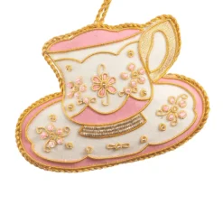 Pink & White Teacup Ornament St. Nicolas