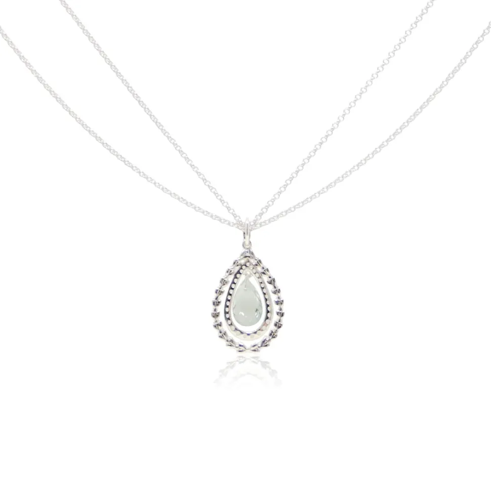 Sterling Silver Beaded Briolette Pendant