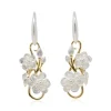 Sterling Silver & Gold Plated Floral Swirl Earrings
