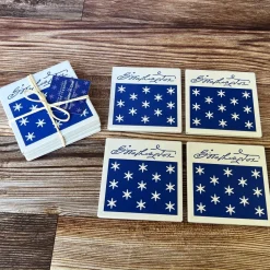 Stone Coaster Set of Four - Commander In Chief Design