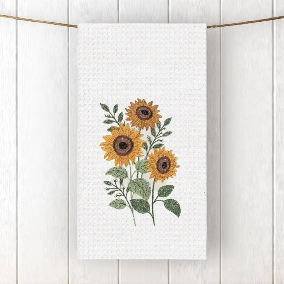 Sunflower Waffle Weave Towel