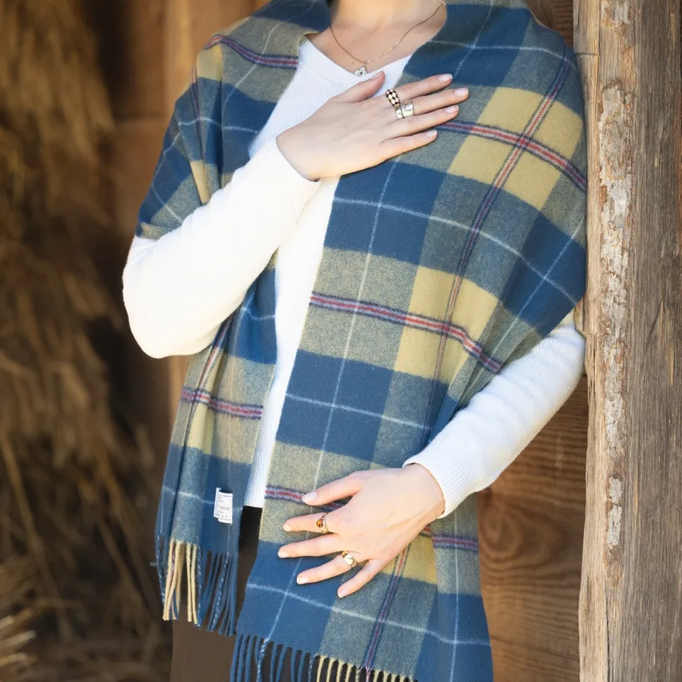 Tartan Shawl - Wool Stole - Wool Oversized Scarf