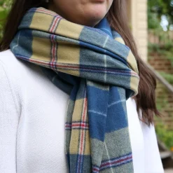 Tartan Shawl - Wool Stole - Wool Oversized Scarf