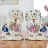 Tobacco Leaf Petite Staffordshire Dog Pair